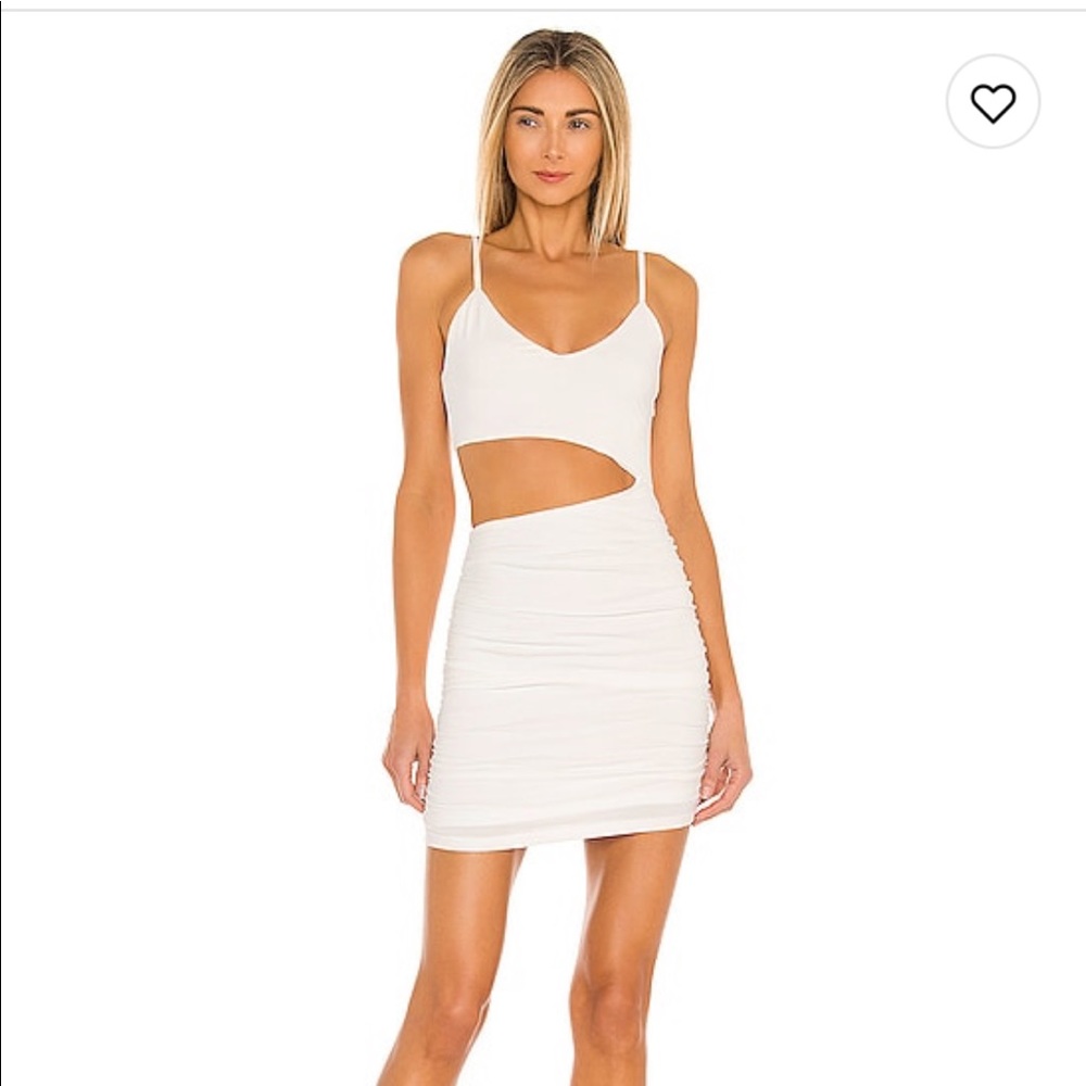 Superdown White Cutout Ruched Mini (Revolve)